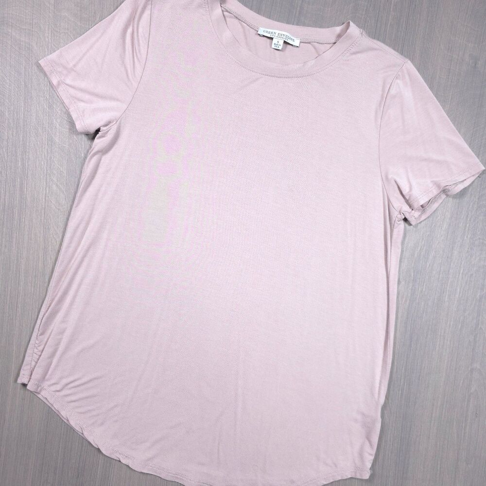Green Envelope, Ballet Pink Color, Crew Neck, Short Sleeve Tee Small